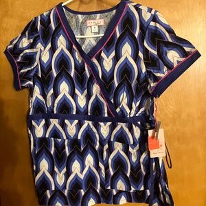 NWT Designer Scrub Top
